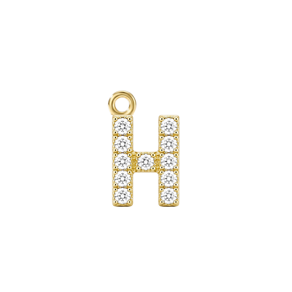 Small Initial Charm with Lab Grown Diamonds with 1 Jump Ring (.005 ct)