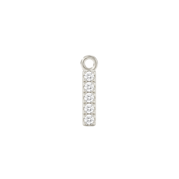 Small Initial Charm with Lab Grown Diamonds with 1 Jump Ring (.005 ct)