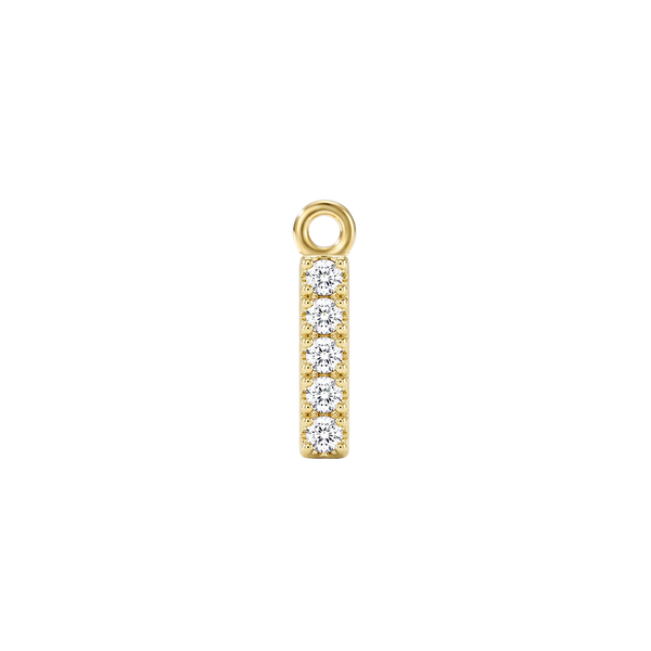 Small Initial Charm with Lab Grown Diamonds with 1 Jump Ring (.005 ct)