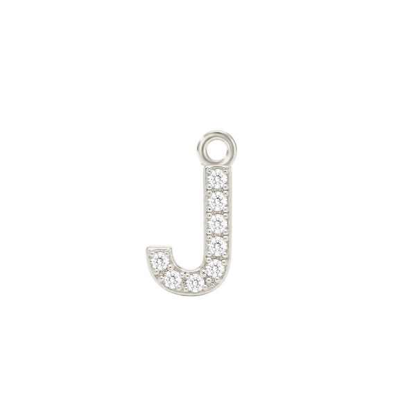 Small Initial Charm with Lab Grown Diamonds with 1 Jump Ring (.005 ct)