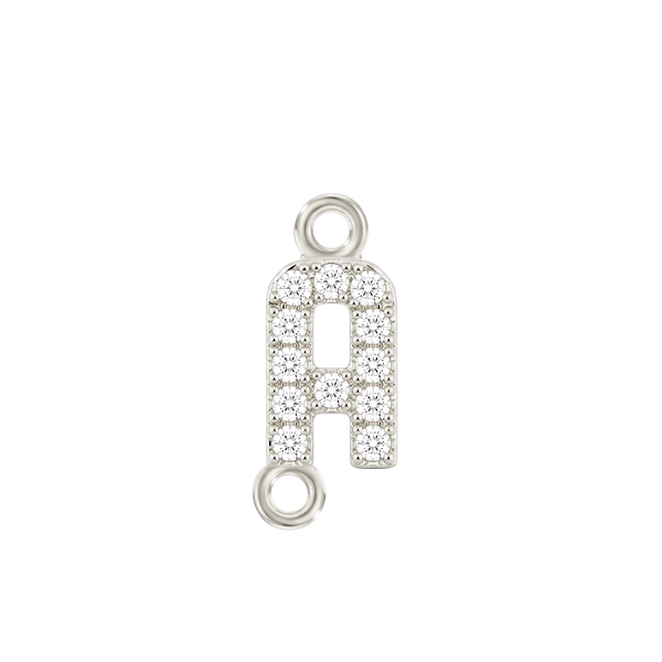 Small Initial Charm with Lab Grown Diamonds with 2 Jump Rings (.005 ct)