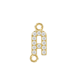 Small Initial Charm with Lab Grown Diamonds with 2 Jump Rings (.005 ct)