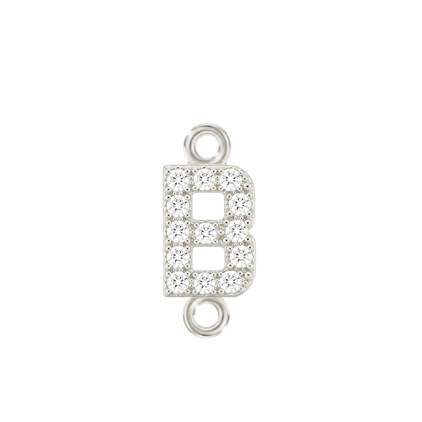 Small Initial Charm with Lab Grown Diamonds with 2 Jump Rings (.005 ct)