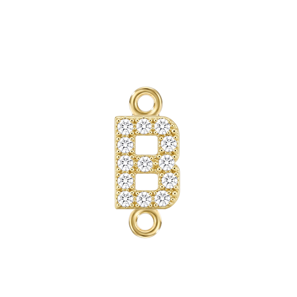 Small Initial Charm with Lab Grown Diamonds with 2 Jump Rings (.005 ct)