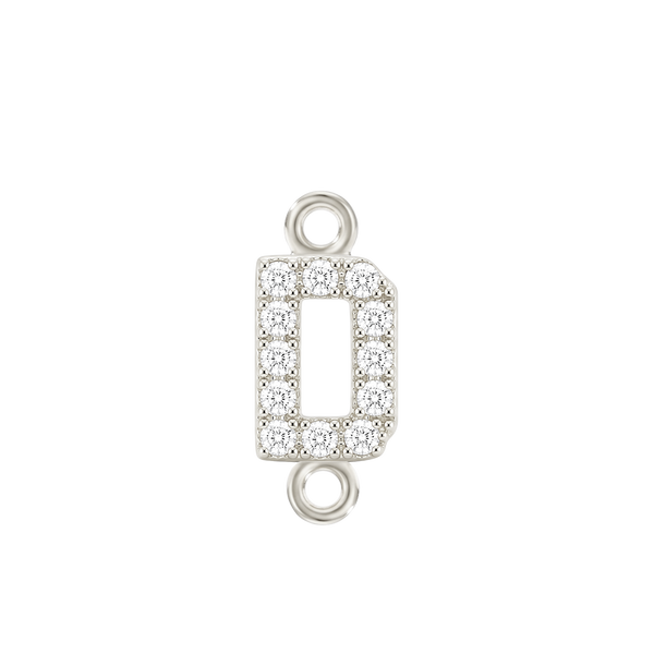 Small Initial Charm with Natural Diamonds with 2 Jump Rings (.005 ct)