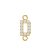 Small Initial Charm with Natural Diamonds with 2 Jump Rings (.005 ct)