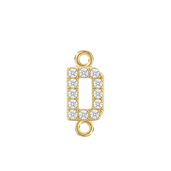 Small Initial Charm with Lab Grown Diamonds with 2 Jump Rings (.005 ct)