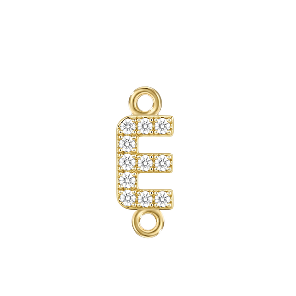 Small Initial Charm with Natural Diamonds with 2 Jump Rings (.005 ct)