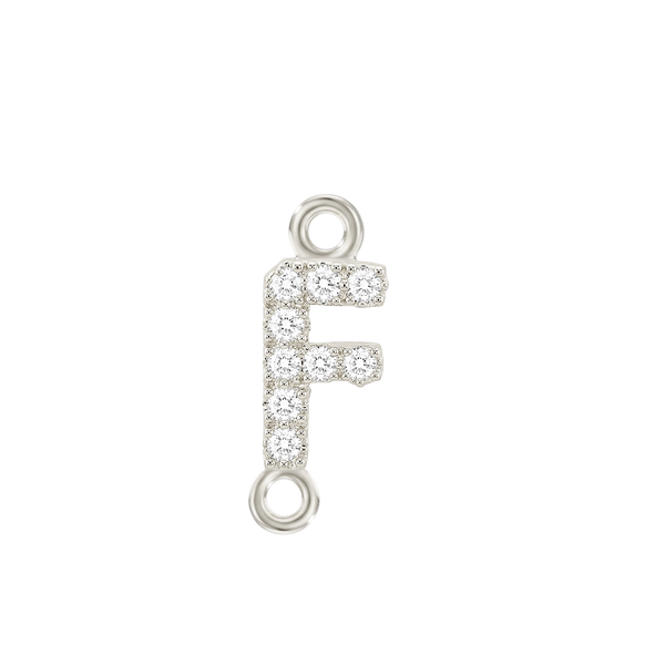 Small Initial Charm with Natural Diamonds with 2 Jump Rings (.005 ct)