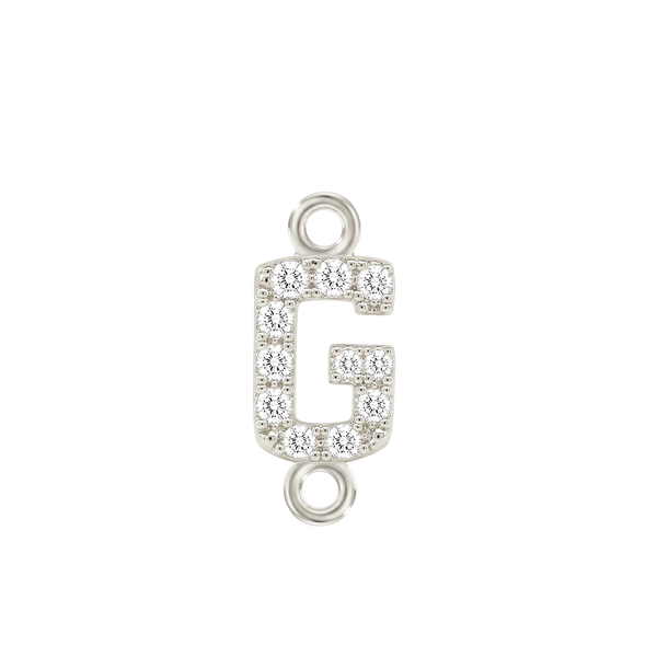 Small Initial Charm with Lab Grown Diamonds with 2 Jump Rings (.005 ct)