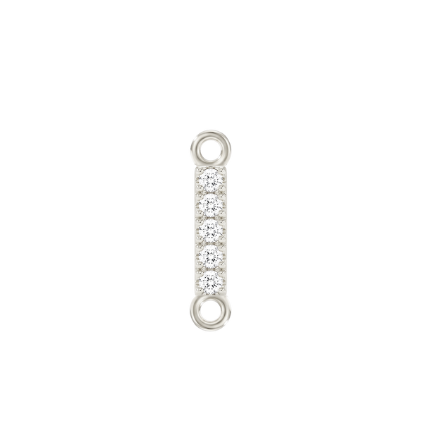 Small Initial Charm with Lab Grown Diamonds with 2 Jump Rings (.005 ct)