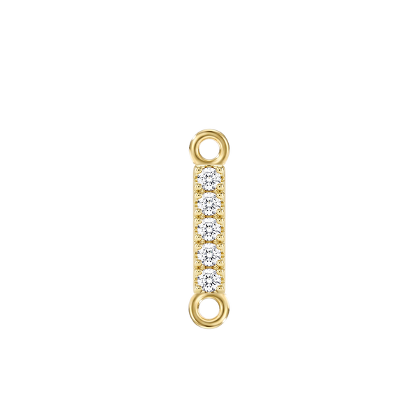 Small Initial Charm with Natural Diamonds with 2 Jump Rings (.005 ct)