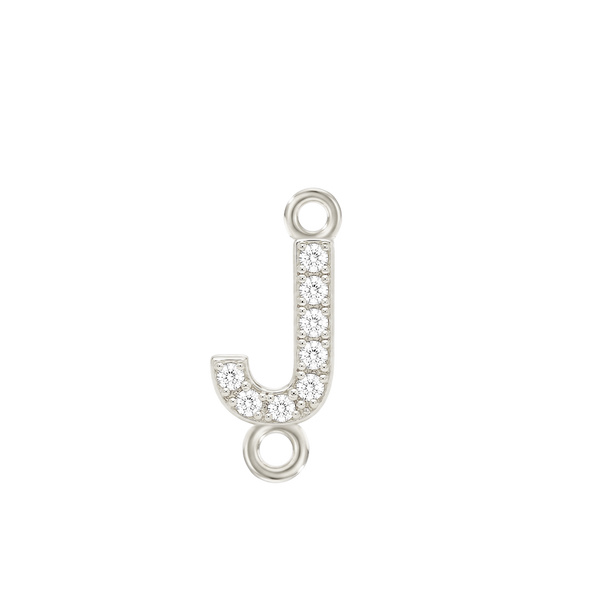 Small Initial Charm with Lab Grown Diamonds with 2 Jump Rings (.005 ct)