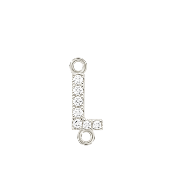 Small Initial Charm with Lab Grown Diamonds with 2 Jump Rings (.005 ct)