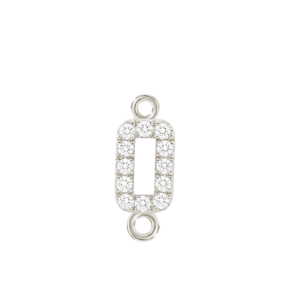 Small Initial Charm with Natural Diamonds with 2 Jump Rings (.005 ct)