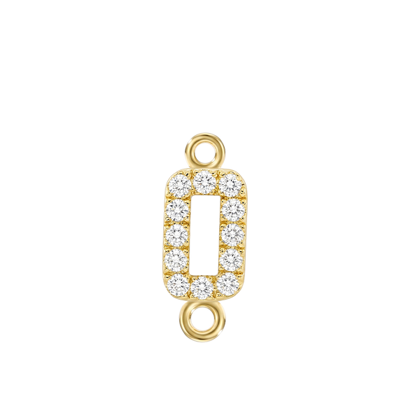 Small Initial Charm with Natural Diamonds with 2 Jump Rings (.005 ct)