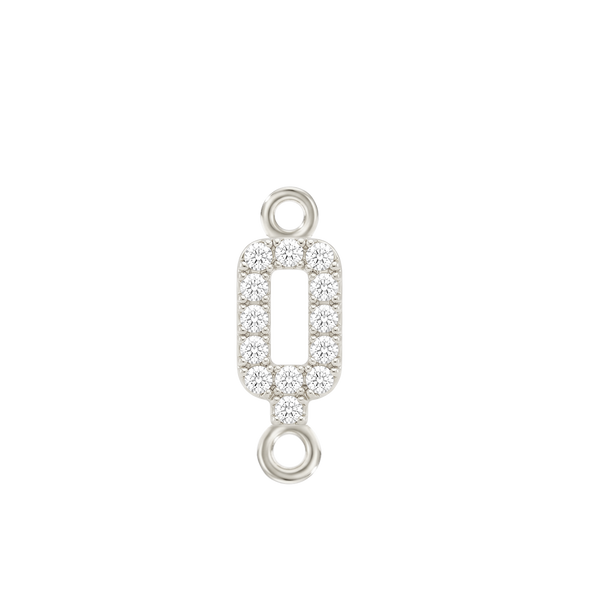 Small Initial Charm with Natural Diamonds with 2 Jump Rings (.005 ct)