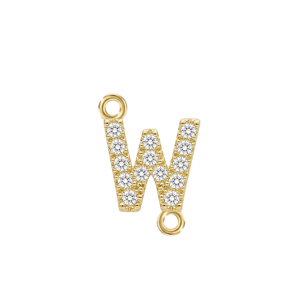 Small Initial Charm with Lab Grown Diamonds with 2 Jump Rings (.005 ct)