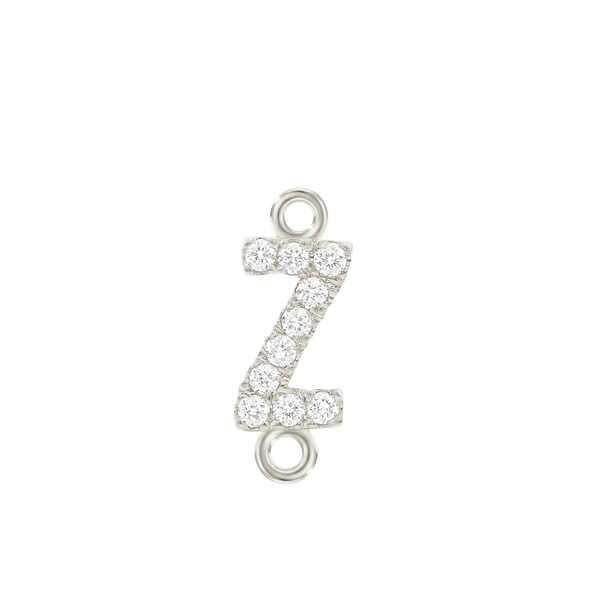 Small Initial Charm with Lab Grown Diamonds with 2 Jump Rings (.005 ct)