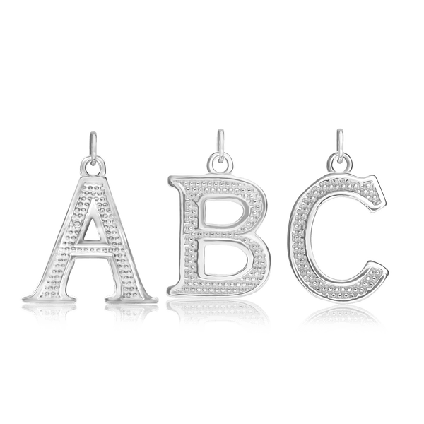 ITI NYC Pro Caption Bold with Beaded Design in Sterling Silver (15mm) (100% Polished with Bail)