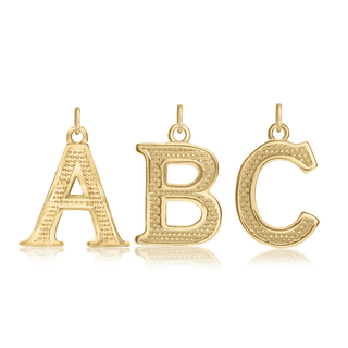 ITI NYC Pro Caption Bold with Beaded Design in 14K Gold (15mm) (100% Polished with Bail)