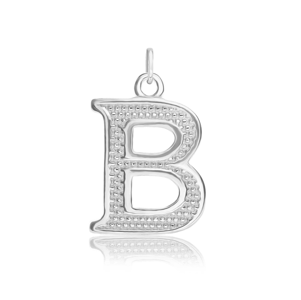 ITI NYC Pro Caption Bold with Beaded Design in Sterling Silver (15mm) (100% Polished with Bail)