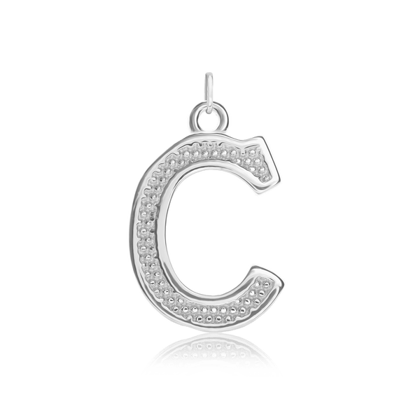ITI NYC Pro Caption Bold with Beaded Design in Sterling Silver (15mm) (100% Polished with Bail)