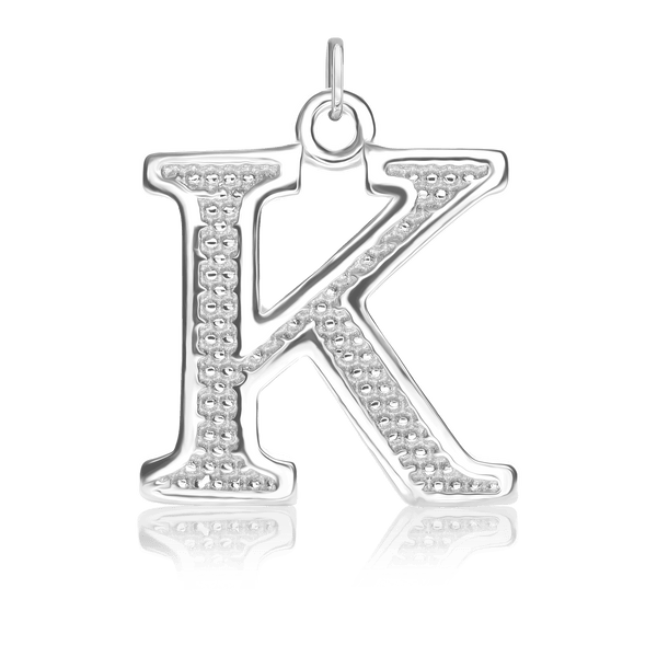 ITI NYC Pro Caption Bold with Beaded Design in Sterling Silver (15mm) (100% Polished with Bail)