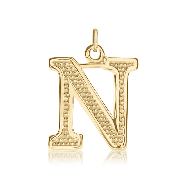 ITI NYC Pro Caption Bold with Beaded Design in Sterling Silver (15mm) (100% Polished with Bail)