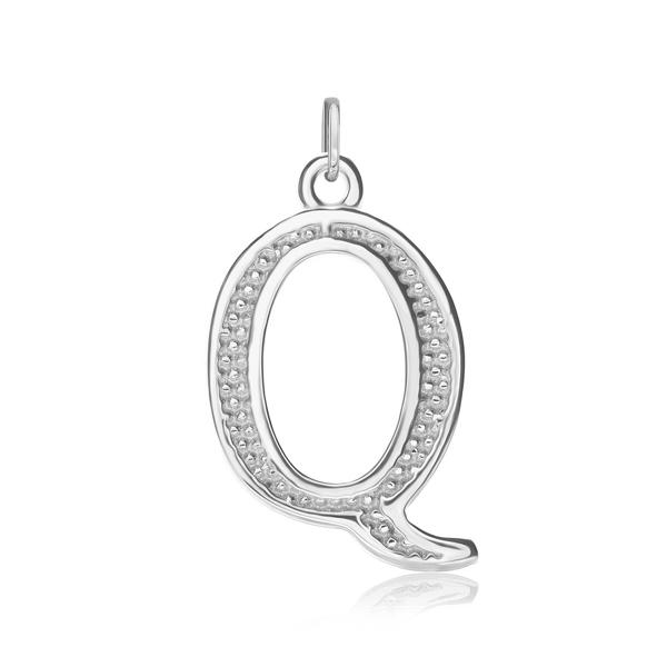 ITI NYC Pro Caption Bold with Beaded Design in Sterling Silver (15mm) (100% Polished with Bail)