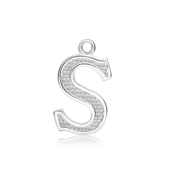 ITI NYC Pro Caption Bold with Beaded Design in Sterling Silver (15mm) (100% Polished with Bail)