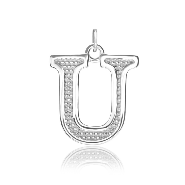 ITI NYC Pro Caption Bold with Beaded Design in Sterling Silver (15mm) (100% Polished with Bail)