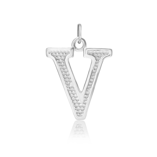 ITI NYC Pro Caption Bold with Beaded Design in Sterling Silver (15mm) (100% Polished with Bail)