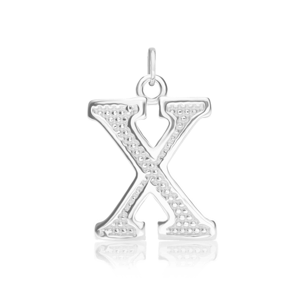 ITI NYC Pro Caption Bold with Beaded Design in Sterling Silver (15mm) (100% Polished with Bail)