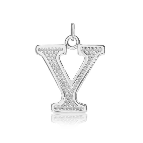 ITI NYC Pro Caption Bold with Beaded Design in Sterling Silver (15mm) (100% Polished with Bail)