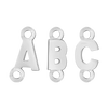 Block Initials with Two Jump Rings in Sterling Silver (6.00 mm)