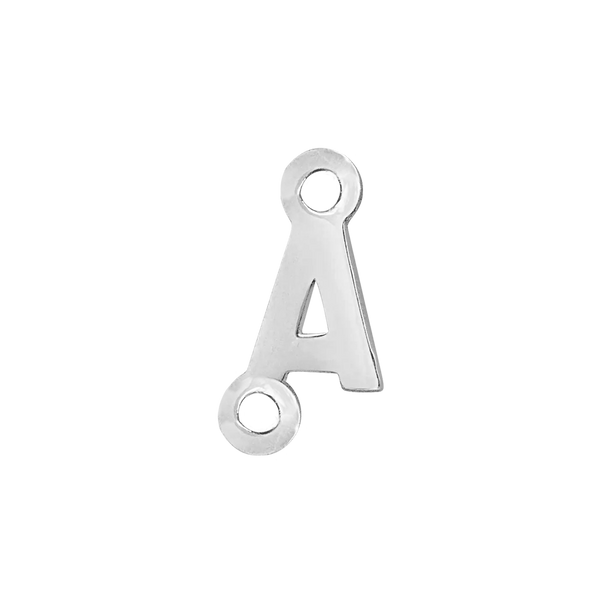 Block Initials with Two Jump Rings in 14K Gold (6.00 mm)