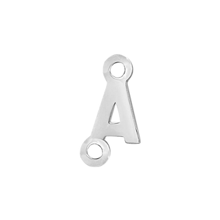 Block Initials with Two Jump Rings in Sterling Silver (6.00 mm)