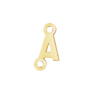 Block Initials with Two Jump Rings in 14K Gold (6.00 mm)