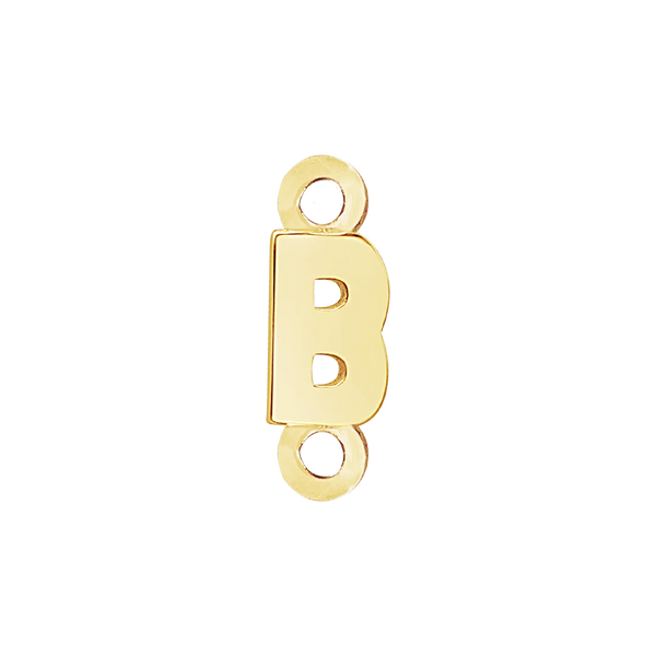Block Initials with Two Jump Rings in 14K Gold (6.00 mm)