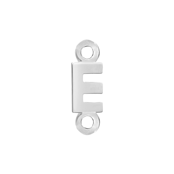 Block Initials with Two Jump Rings in Sterling Silver (6.00 mm)