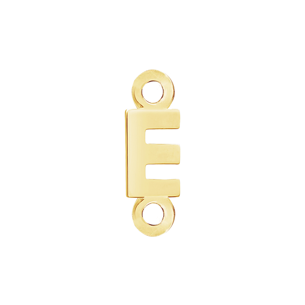 Block Initials with Two Jump Rings in 14K Gold (6.00 mm)