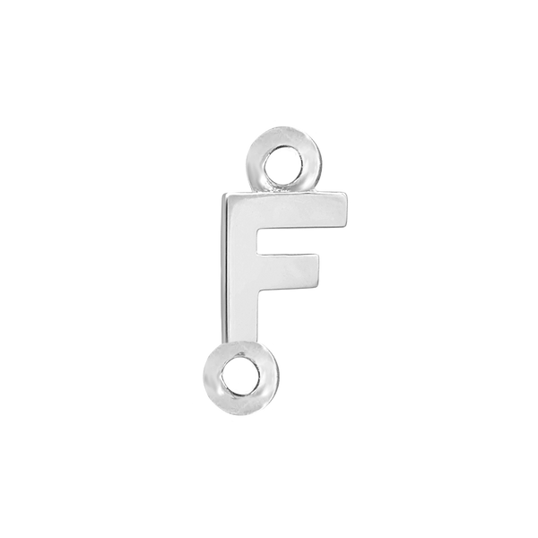 Block Initials with Two Jump Rings in Sterling Silver (6.00 mm)