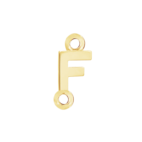 Block Initials with Two Jump Rings in 14K Gold (6.00 mm)