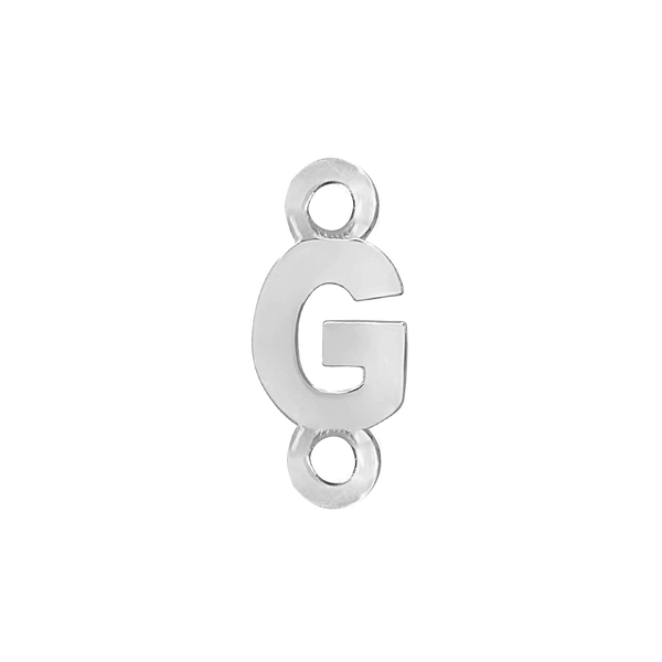 Block Initials with Two Jump Rings in Sterling Silver (6.00 mm)