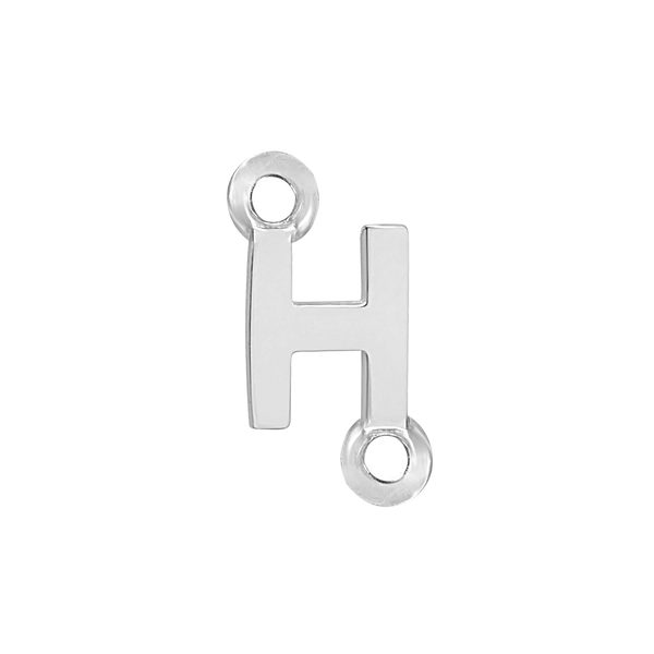 Block Initials with Two Jump Rings in Sterling Silver (6.00 mm)