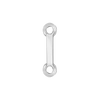 Block Initials with Two Jump Rings in Sterling Silver (6.00 mm)