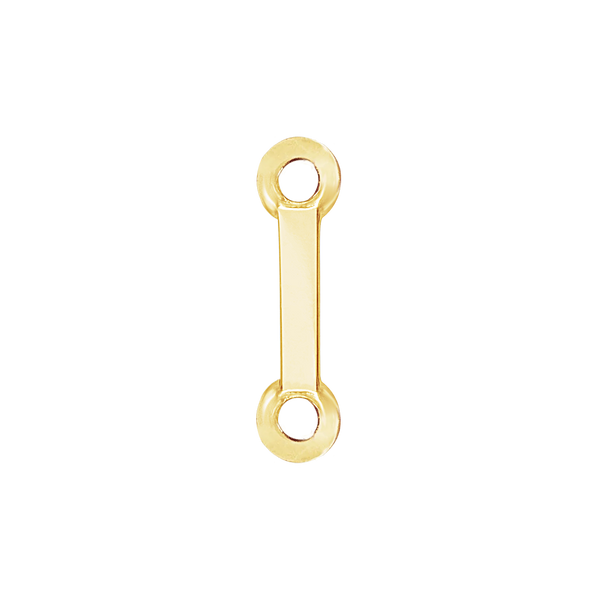 Block Initials with Two Jump Rings in 14K Gold (6.00 mm)