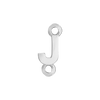 Block Initials with Two Jump Rings in Sterling Silver (6.00 mm)