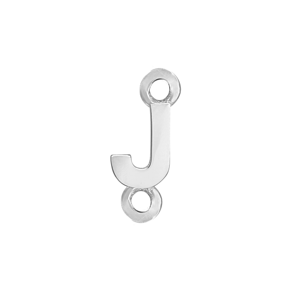 Block Initials with Two Jump Rings in Sterling Silver (6.00 mm)
